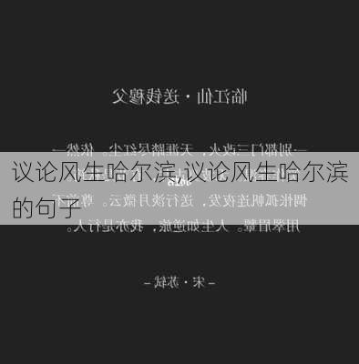 议论风生哈尔滨,议论风生哈尔滨的句子