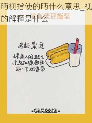 眄视指使的眄什么意思_视的解释是什么