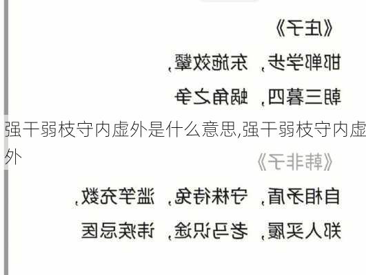 强干弱枝守内虚外是什么意思,强干弱枝守内虚外