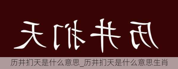 历井扪天是什么意思_历井扪天是什么意思生肖