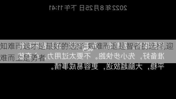 知难而退才是最好的选择_知难而退是智者的选择,迎难而上是勇者