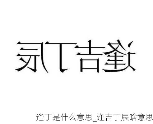 逢丁是什么意思_逢吉丁辰啥意思