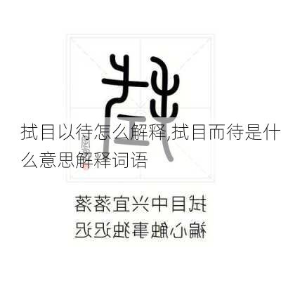 拭目以待怎么解释,拭目而待是什么意思解释词语