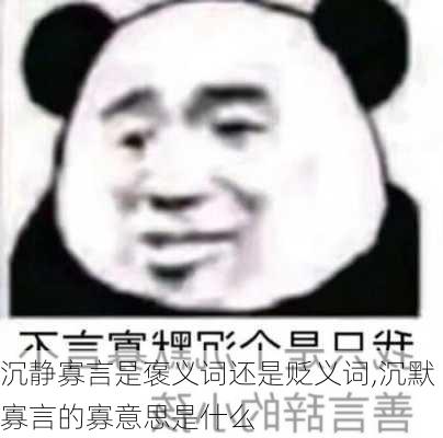 沉静寡言是褒义词还是贬义词,沉默寡言的寡意思是什么