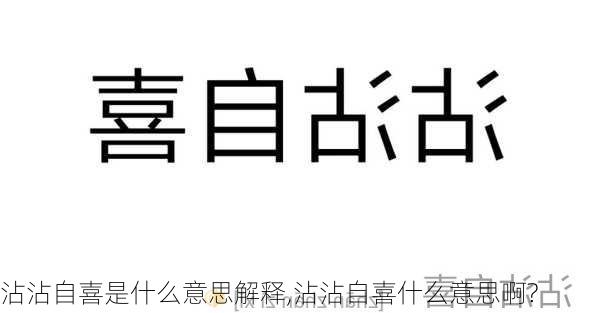 沾沾自喜是什么意思解释,沾沾自喜什么意思啊?