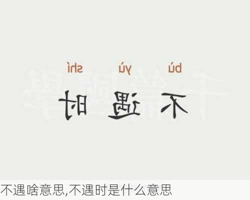 不遇啥意思,不遇时是什么意思