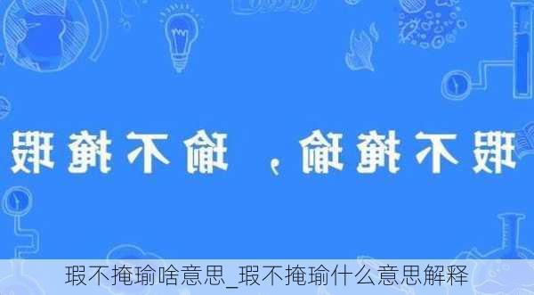 瑕不掩瑜啥意思_瑕不掩瑜什么意思解释