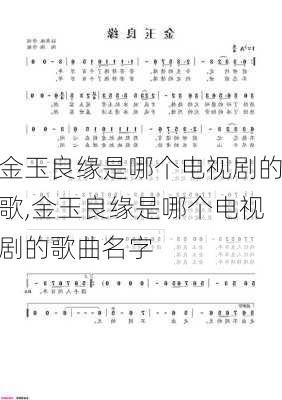 金玉良缘是哪个电视剧的歌,金玉良缘是哪个电视剧的歌曲名字