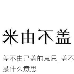 盖不由己盖的意思_盖不是什么意思