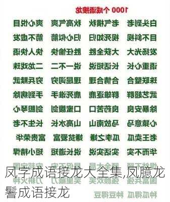 凤字成语接龙大全集,凤臆龙鬐成语接龙