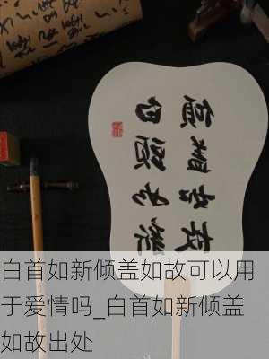 白首如新倾盖如故可以用于爱情吗_白首如新倾盖如故出处