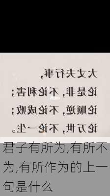 君子有所为,有所不为,有所作为的上一句是什么