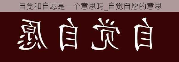 自觉和自愿是一个意思吗_自觉自愿的意思