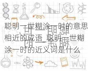 聪明一世糊涂一时的意思相近的成语_聪明一世糊涂一时的近义词是什么