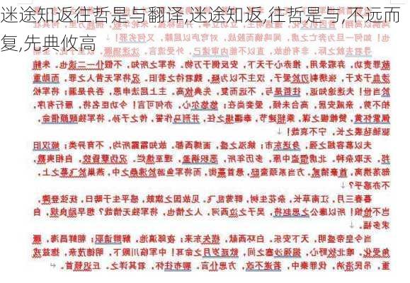 迷途知返往哲是与翻译,迷途知返,往哲是与,不远而复,先典攸高