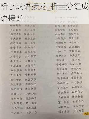 析字成语接龙_析圭分组成语接龙