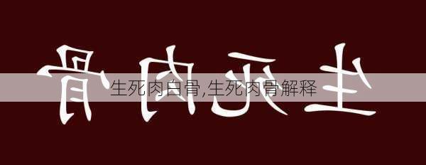 生死肉白骨,生死肉骨解释