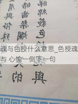 魂与色授什么意思_色授魂与 心愉一侧下一句