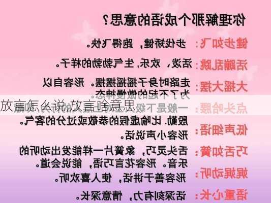 放言怎么说,放言啥意思