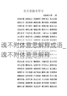 魂不附体意思解释成语_魂不附体意思解释