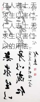 仁人志士,无求生以害仁-仁人志士,无求生以害仁 以的用法