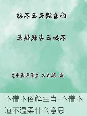 不僧不俗解生肖-不僧不道不温柔什么意思